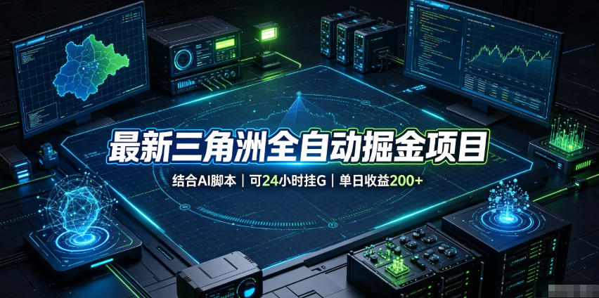 最新三角洲全自动掘金项目,结合AI脚本,可24小时挂G,单日收益200+【揭秘】-优优云网创