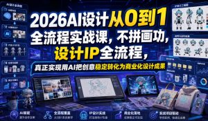 2026AI设计从0到1全流程实战课,不拼画功,设计IP全流程,真正实现用AI把创意稳定转化为商业化设计成果-优优云网创