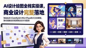 （19244期）AI设计绘图全栈实操课，WebUI+ComfyUI+MJ+Flux四大主流模型，静态插画动态视频商业设计完整落地教程-优优云网创
