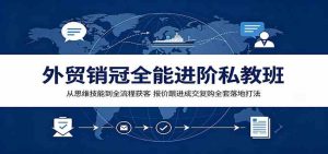 外贸销冠全能进阶私教班:从思维技能到全流程获客,报价跟进成交复购全套落地打法-优优云网创