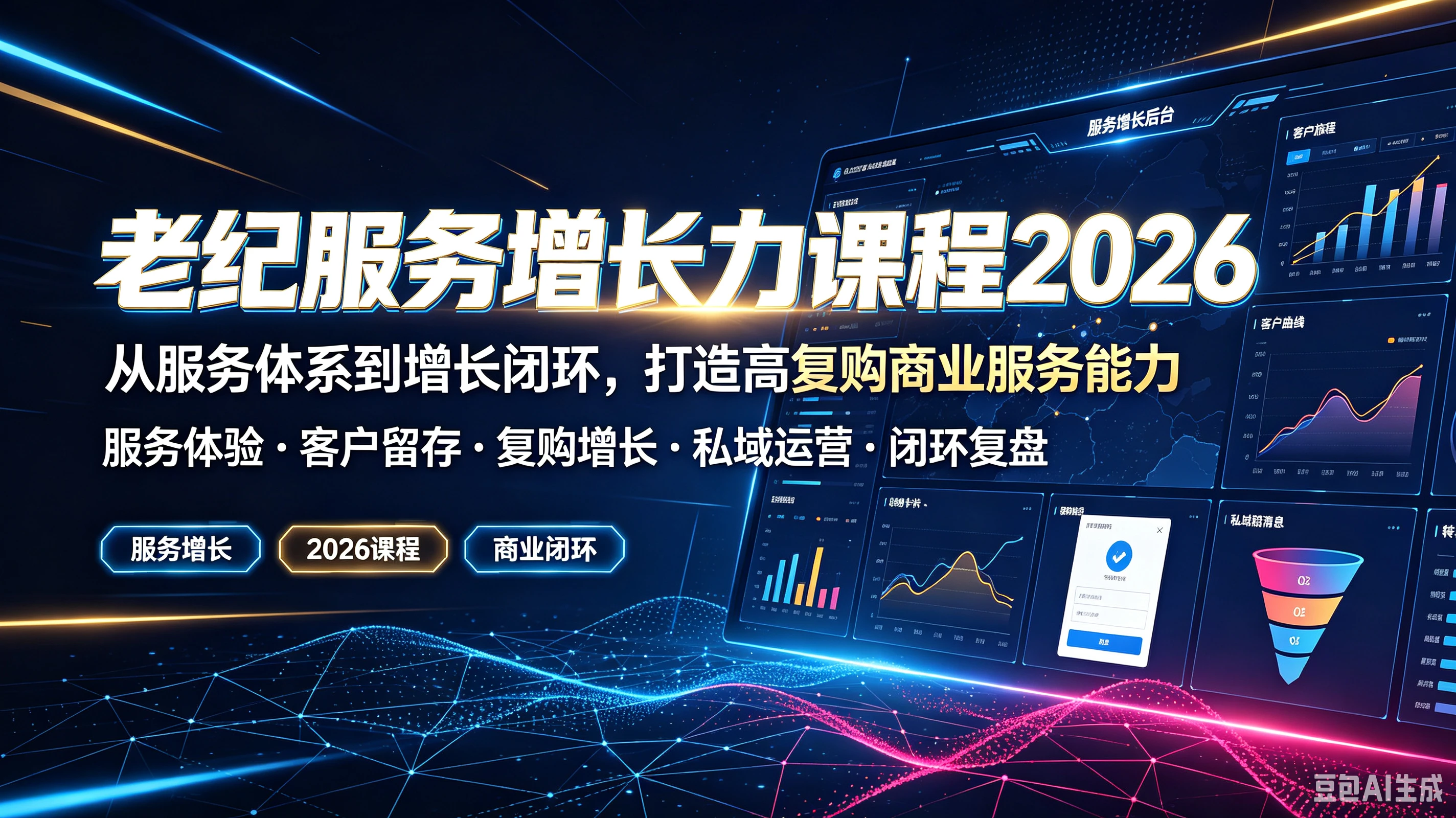 【精】老纪服务增长力课程2026,从服务体系到增长闭环,打造高复购商业服务能力,服务体验、客户留存、复购增长、私域运营、闭环复盘-优优云网创