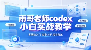 【精】雨哥老师codex小白实战教学,零基础入门实操上手、项目落地-优优云网创