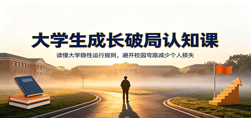大学生成长破局认知课：读懂大学隐性运行规则，避开校园弯路减少个人损失-优优云网创
