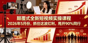 颠覆式全新短视频实操课程,抓住这波红利,甩开90%同行(更新2026年7月份)-优优云网创