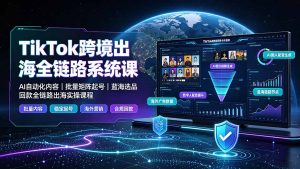 【精】NexTideAl-TikTok 跨境出海全链路系统:从 0 到 1 打造可变现 TikTok 出海闭环-优优云网创