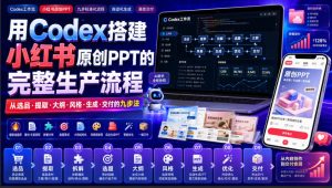 用Codex搭建小红书原创PPT的完整生产流程，从选品·提取·大纲·风格·生成·交付的九步法-优优云网创