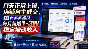 白天正常上班，店铺自主成交，做多多虚拟每月新增1-3W稳定被动收入【揭秘】-优优云网创