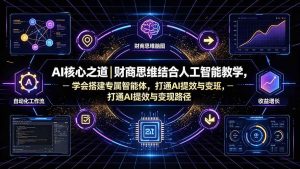 （19542期）AI核心之道｜财商思维结合人工智能教学，学会搭建专属智能体，打通AI提效与变现路径-优优云网创