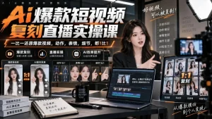 【精】天诺老吴Ai爆款短视频复刻直播实操课,一比一还原爆款视频,动作,表情,细节,都1比1-优优云网创