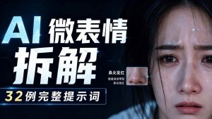 （19629期）AI微表情拆解提示词合集，精准调控AI角色表情，告别塑料感、AI面瘫脸。-优优云网创