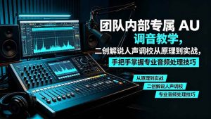 （19517期）某大佬团队内部专属 AU 调音教学，二创解说人声调校从原理到实战，手把手掌握专业音频处理技巧-优优云网创