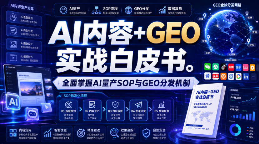 AI内容+GEO实战白皮书,全面掌握AI量产SOP与GEO分发机制【文档】-优优云网创