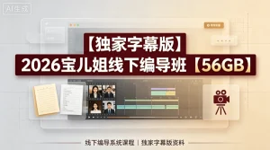 【精】2026宝儿姐线下编导班，线下编导系统课程，独家字幕版资料-优优云网创