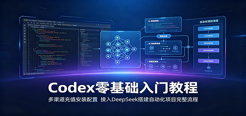 Codex零基础入门教程：多渠道充值安装配置，接入DeepSeek搭建自动化项目完整流程-优优云网创
