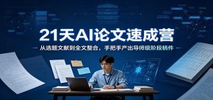 21天AI论文速成营：从选题文献到全文整合，手把手产出导师级阶段稿件-优优云网创