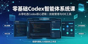 零基础Codex智能体系统课|从零吃透Codex核心逻辑、技能管理与IDE工具,搭建专属私人AI自动化工作流-优优云网创