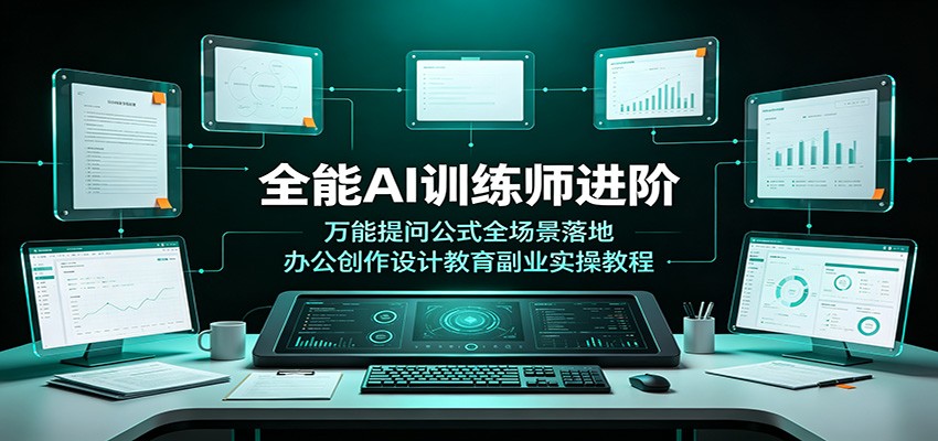 全能AI训练师进阶：万能提问公式全场景落地，办公创作设计教育副业实操教程-优优云网创