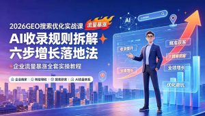 (19333期)2026GEO搜索优化实战课:AI收录规则拆解|六步增长落地法|企业流量暴涨全套实操教程-优优云网创