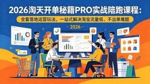 (19351期)2026淘天开单秘籍PRO实战陪跑课程-更新:全套落地运营玩法,一站式解决淘宝流量低、不出单难题-优优云网创