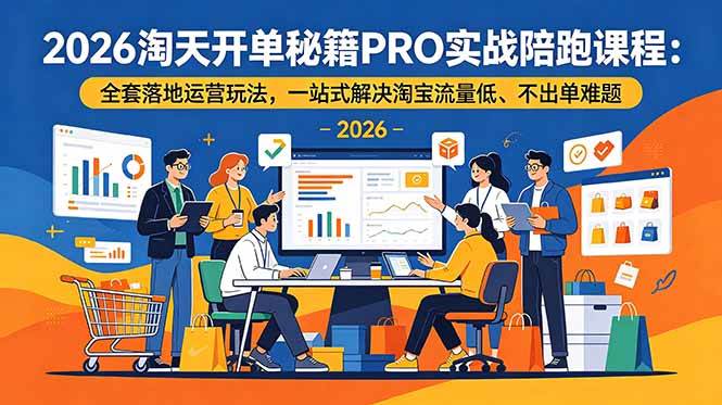 (19351期)2026淘天开单秘籍PRO实战陪跑课程-更新:全套落地运营玩法,一站式解决淘宝流量低、不出单难题-优优云网创