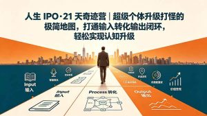 （19532期）人生 IPO-21 天奇迹营｜超级个体升级打怪的极简地图，打通输入转化输出闭环，轻松实现认知升级-优优云网创
