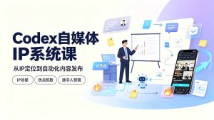 Codex自媒体IP系统课：IP诊断/热点抓取/IP蒸馏 Skill，爆款复刻数字人多平台自动发布教程-优优云网创