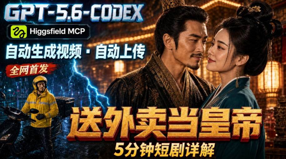 （19540期）GPT-5.6 Codex+Higgsfield MCP：一条指令生成5分钟短剧并自动上传YouTube（油管）-优优云网创