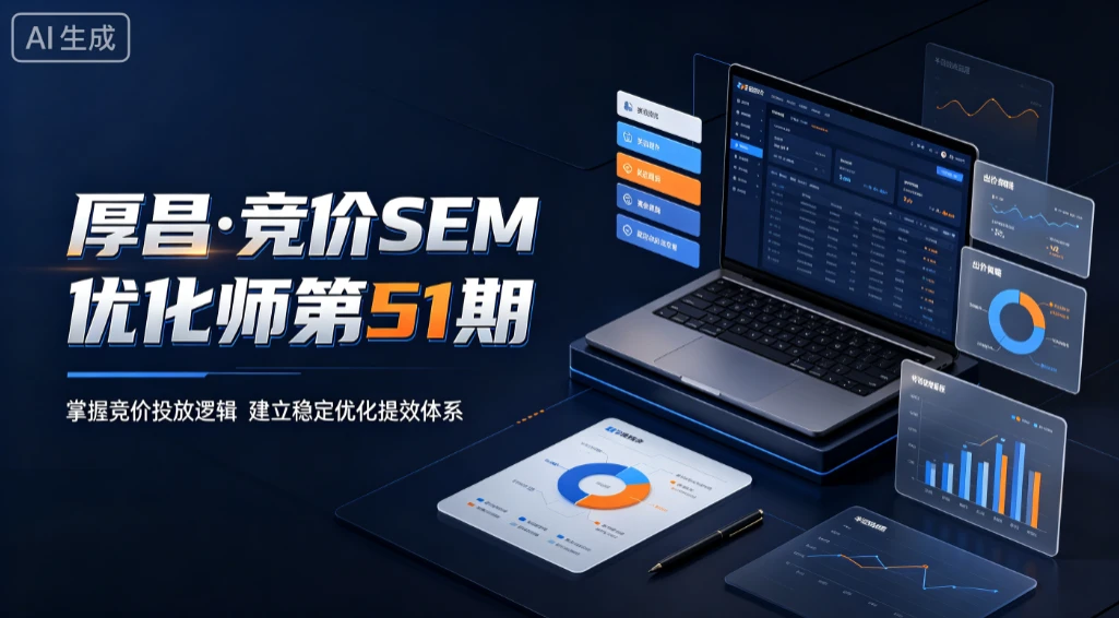 【精】厚昌·竞价SEM优化师第51期,掌握竞价投放逻辑,建立稳定优化提效体系-优优云网创
