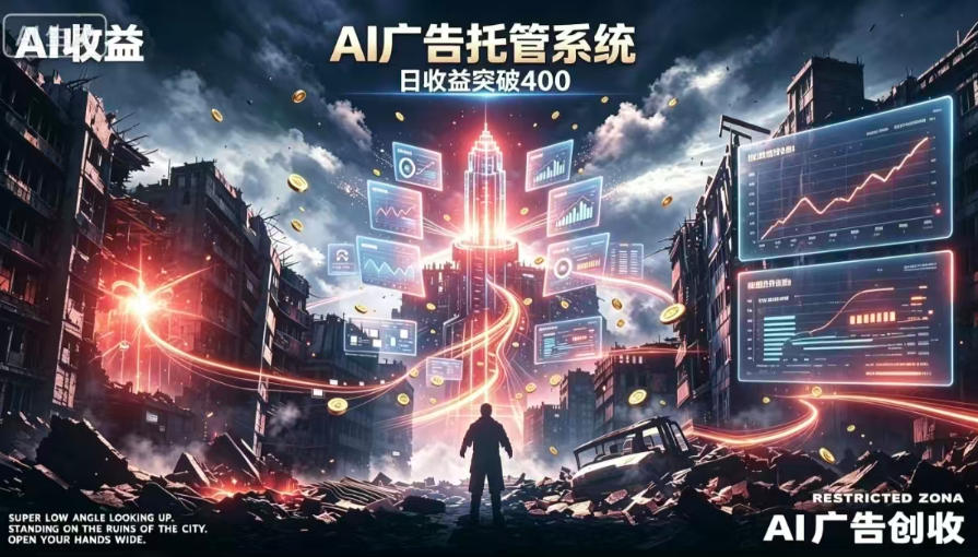 AI智能广告,全自动化运行,单日可达400+,小白新手0基础上手【揭秘】-优优云网创
