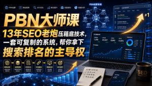 PBN大师课13年SEO老炮压箱底技术，一套可复制的系统，帮你拿下搜索排名的主导权【原创双语字幕】-优优云网创