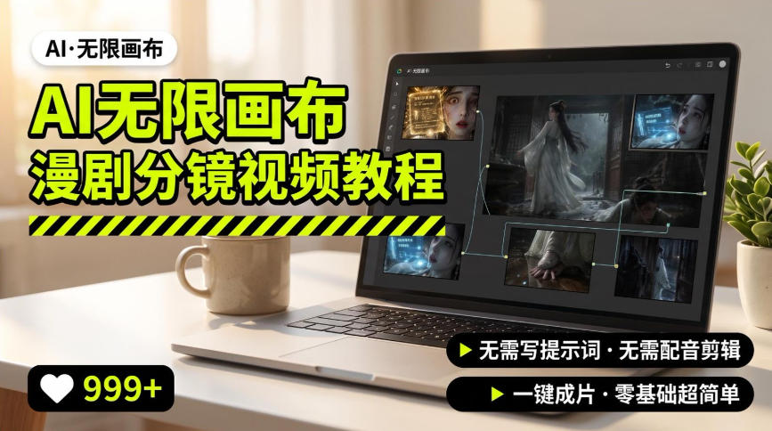 AI无限画布制作爆款漫剧分镜视频搭建教程,无需写脚本,无需制作音频,一键制作超简单-优优云网创