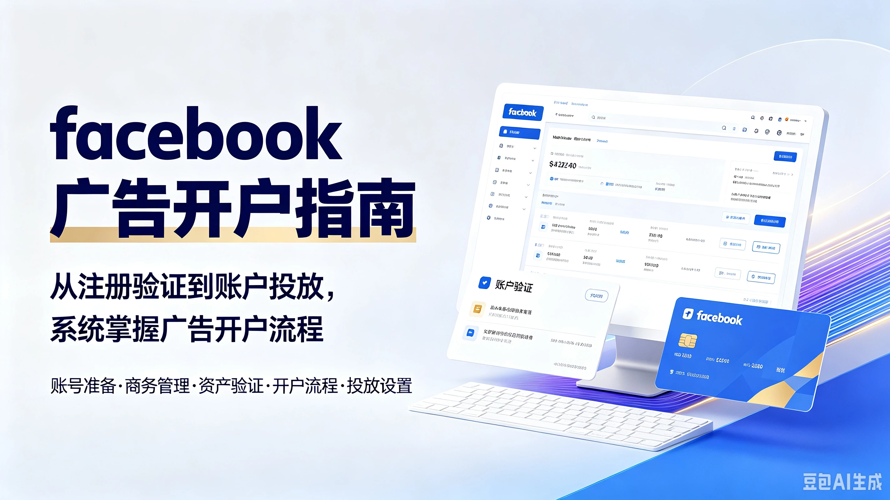 【精】facebook广告开户指南，从注册验证到账户投放，系统掌握广告开户流程，账号准备、商务管理、资产验证、开户流程、投放设置-优优云网创