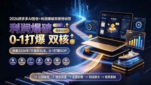 (19307期)2026拼多多AI智创+利润爆破双核特训营-拆解2026年7月最新玩法,0-1打爆SOP-优优云网创