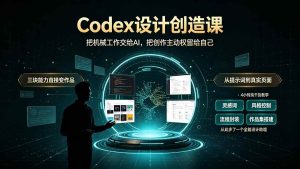（19362期）Codex设计创造课-2期，小白也能掌握的Codex设计创造技巧，把机械工作交给AI，把创作主动权留给自己-优优云网创