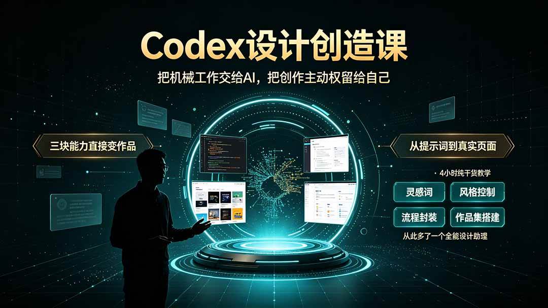 （19362期）Codex设计创造课-2期，小白也能掌握的Codex设计创造技巧，把机械工作交给AI，把创作主动权留给自己-优优云网创