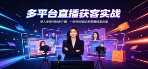 多平台直播获客实战:单人多账号同步开播,一份时间撬动多渠道精准流量-优优云网创