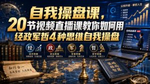 自我操盘课,20节视频直播课教你如何用经政军哲4种思维自我操盘-优优云网创