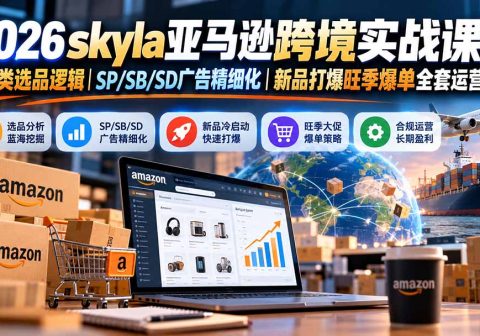 skyla亚马逊跨境实战课-更新1019：全品类选品逻辑｜SP/SB/SD广告精细化｜新品打爆旺季爆单全套运营教程-免费资源