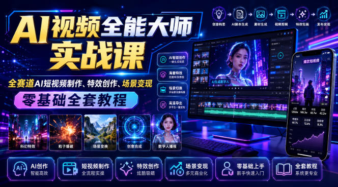 ai视频全能大师实战课｜全赛道ai短视频制作、特效-免费资源