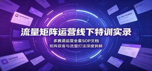 流量矩阵运营线下特训实录：多赛道运营全套sop文-免费资源