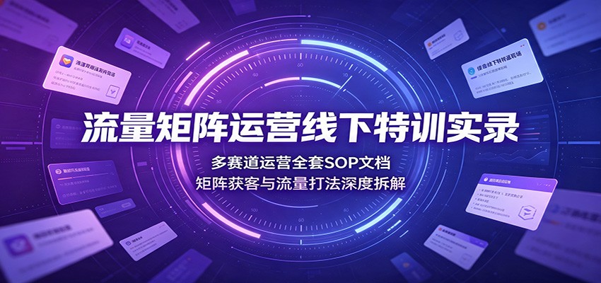 流量矩阵运营线下特训实录：多赛道运营全套sop文-免费资源