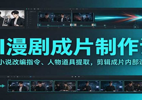 AI漫剧成片制作课:小说改编指令、人物道具提取,剪辑成片全流程-免费资源