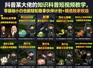 抖音某大佬的卡通类知识科普短视频教学，零基础-免费资源