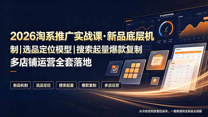 （19272期）2026淘系推广实战课·新品底层机制｜选品定-免费资源