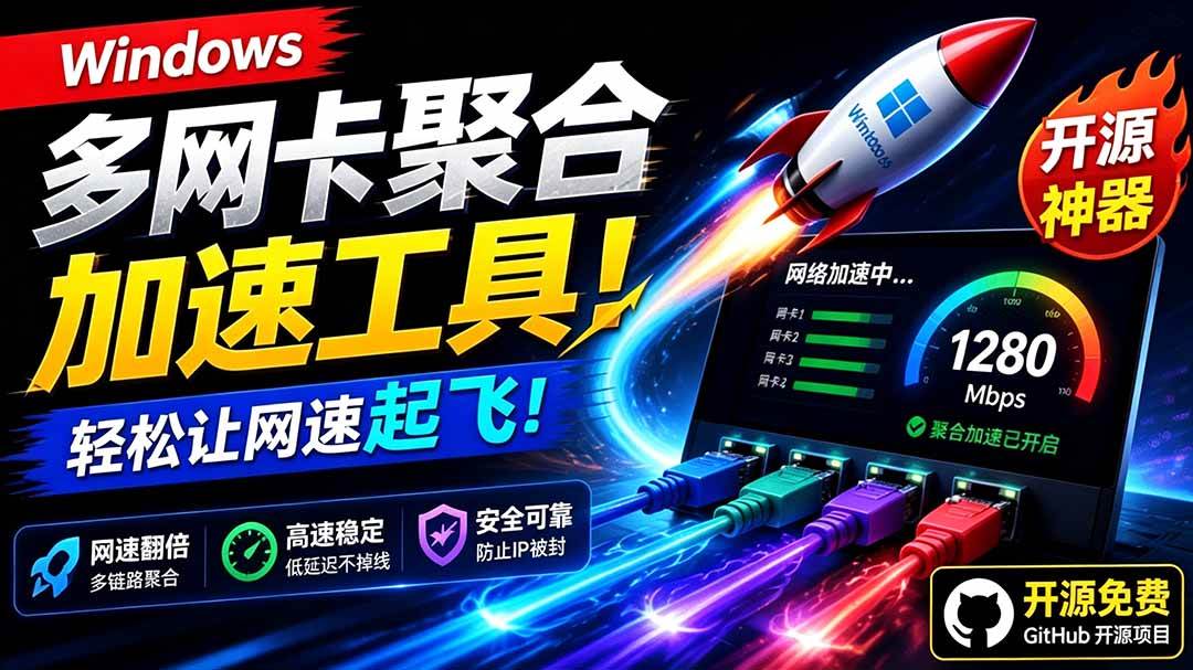 （19375期）github开源黑科技！多网卡网速聚合加速工具，-免费资源