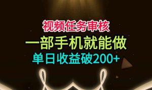 视频任务审核,一部手机就能做,简单上手,单日-免费资源