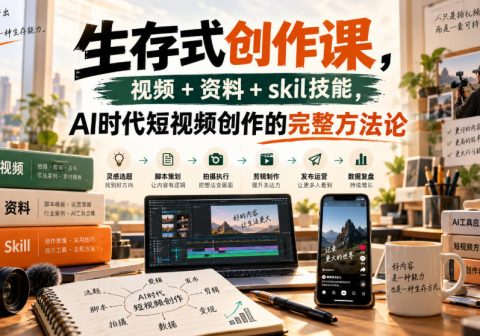 生存式创作课，视频+资料+skil技能，ai时代短视频创作的完整方法论-免费资源