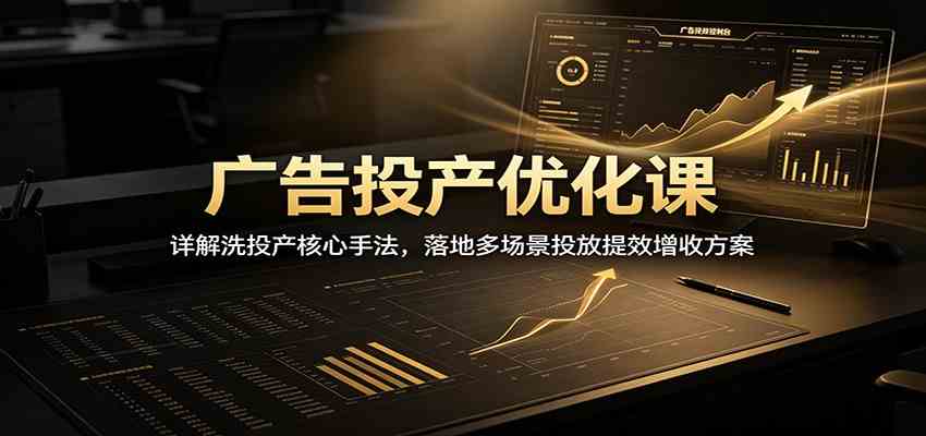广告投产优化课：详解洗投产核心手法，落地多场-免费资源