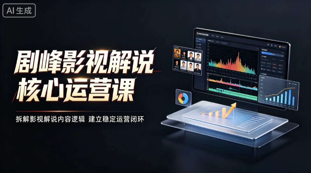 【精】剧峰影视解说核心运营课，拆解影视解说内-免费资源
