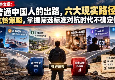 付费文章：普通中国人的出路，六大现实路径，杠铃策略，掌握筛选标准对抗时代不确定性-免费资源